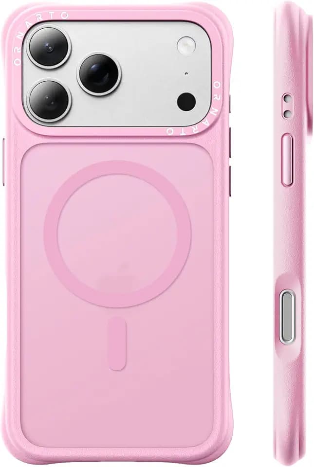 ORNARTO Magnetic for iPhone 18 Pro Max Case, Translucent Matte Ballet Pink