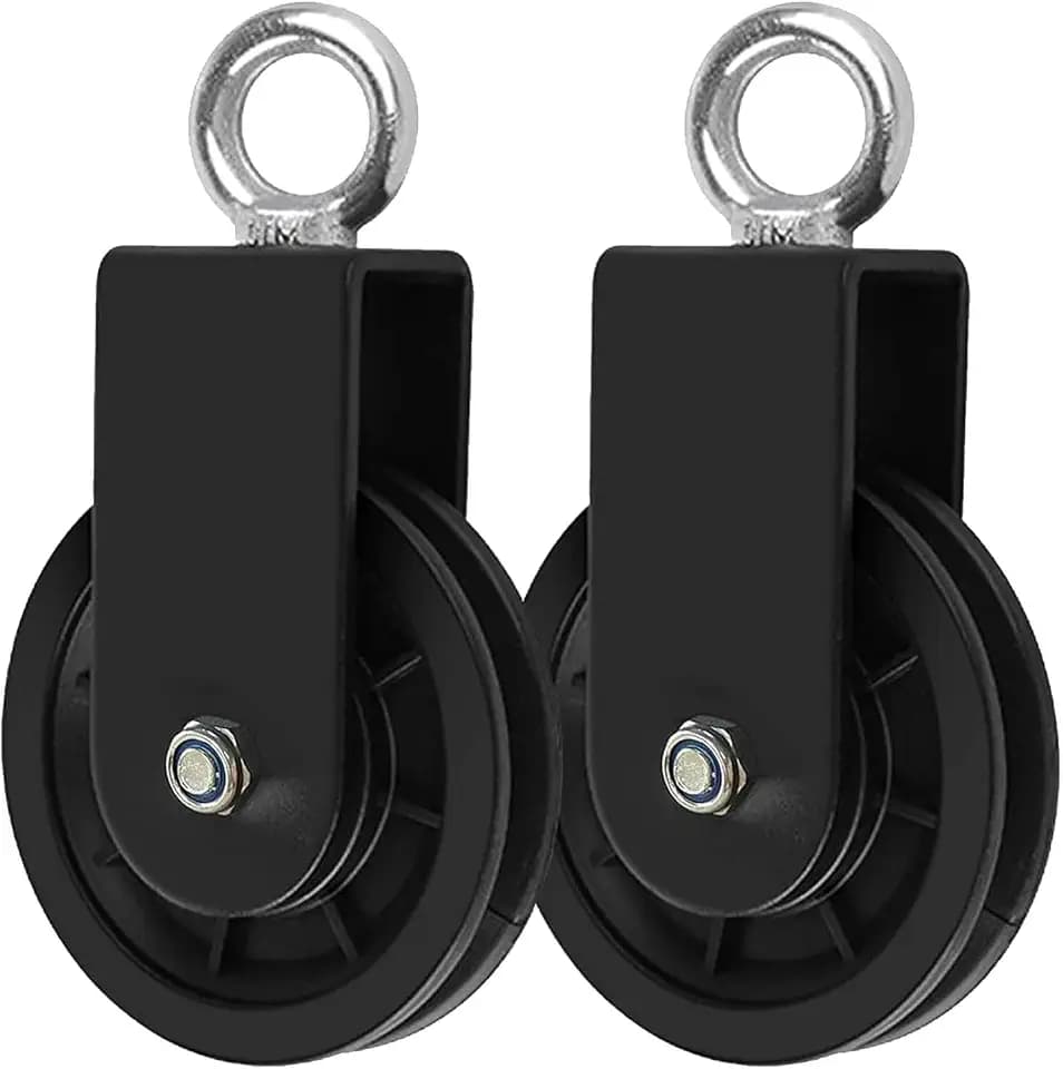 Block Umlenkrollen, Seilrolle mit U Haltebügel, Umlenkrolle,360° Kabel Pulley,für Seile DIY Gym Fitnessgeräte Kabelmaschine Drahtseilrolle,Seilrolle Umlenkrolle,2PCS