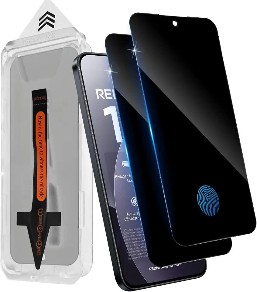 2x für Xiaomi Redmi Note 15 Pro 5G für Panzerglas Sichtschutz