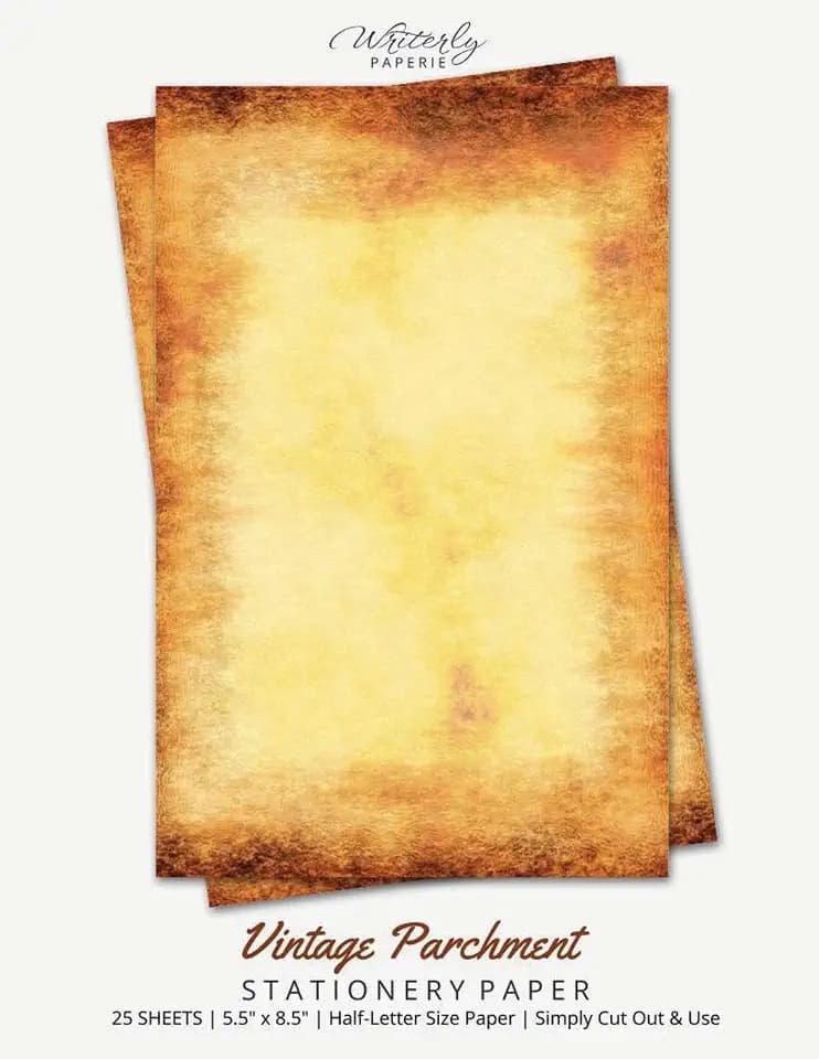 Vintage Parchment Stationery Paper: Half Letter Size Paper, Old Texture Style, Letter Writing Paper, 25-sheets