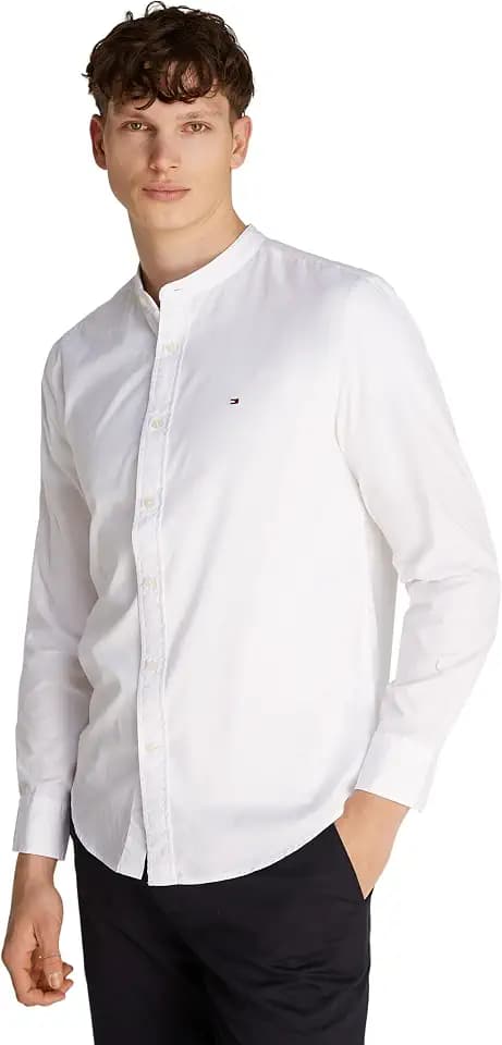 Tommy Hilfiger Herren Hemd Flex Poplin Solid Mao Regular Fit