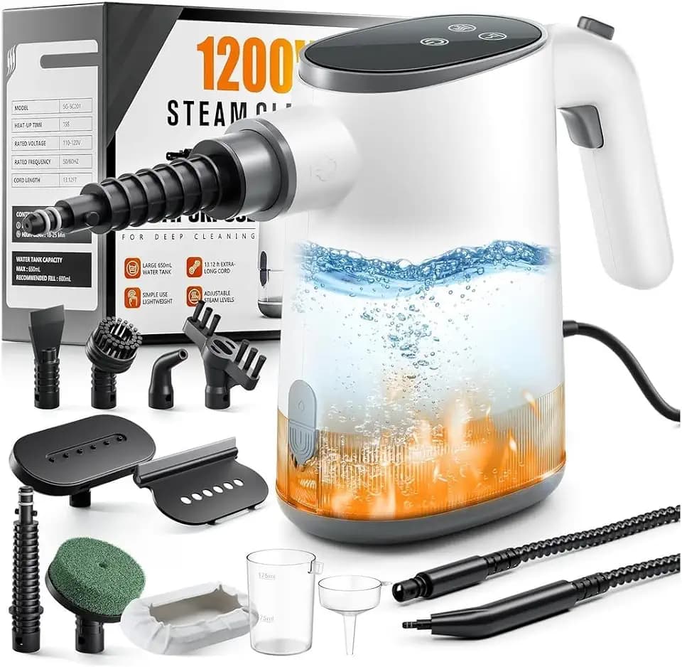 Handdampfreiniger, 650ml Tank & 11 Zubehör gegen Fett & Schmutz