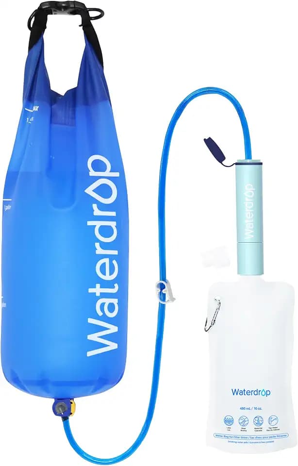 Waterdrop Gravity Water Filter Straw, Camping Water Filter, 0.1 Micron