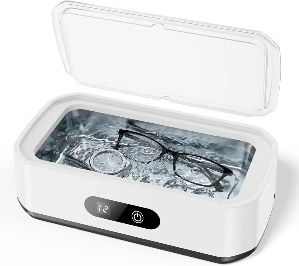 Ultraschallreinigungsgerät, Ultraschallreiniger, 650 ml 48 kHz Ultraschallgerät, Brillenreinigungsgerät mit 5 Zeitfunktionen und Digitalanzeige, Ultrasonic Cleaner für Brillen, Schmuck, Uhren, Münzen