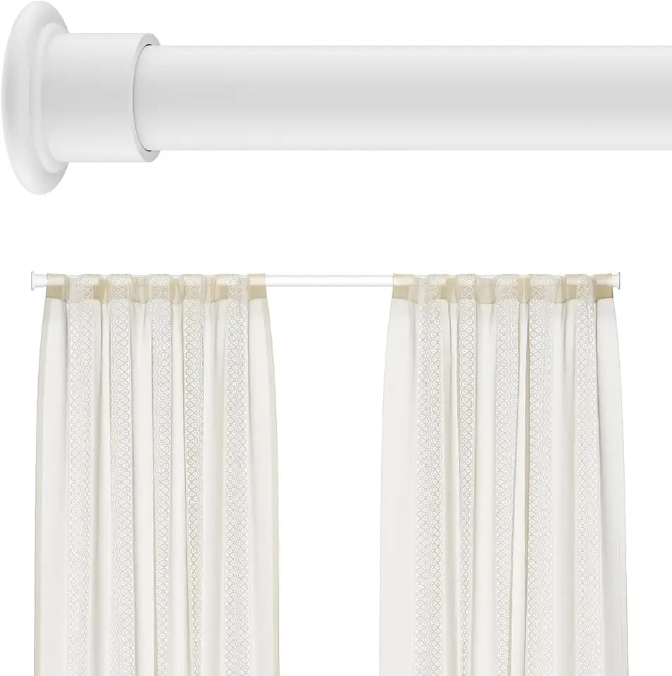 Tension Curtain Rod by EZFurni, 28 to 42 in, Spring Loaded Curtain Rods
