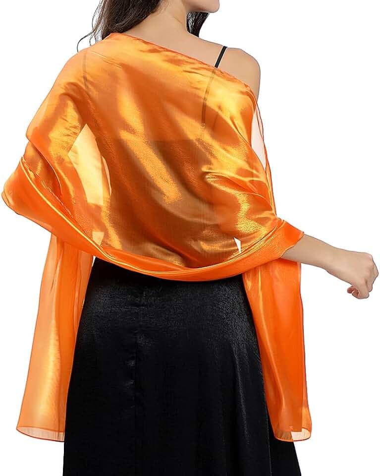 Ladiery Seide Schals und Wraps für Abendkleider Frauen Sheer Soft Brautjungfer Hochzeit Shawl Party Organza Stole