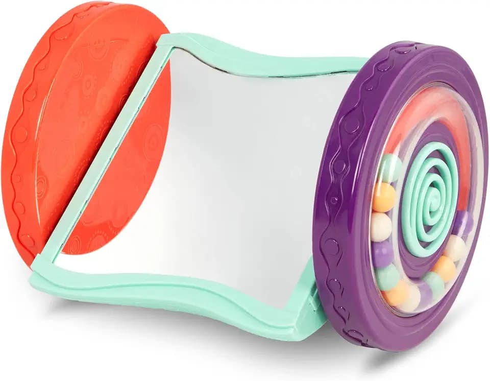 B. toys Baby Mirror, Looky-Looky Rolling Tummy Time Crawling Toy
