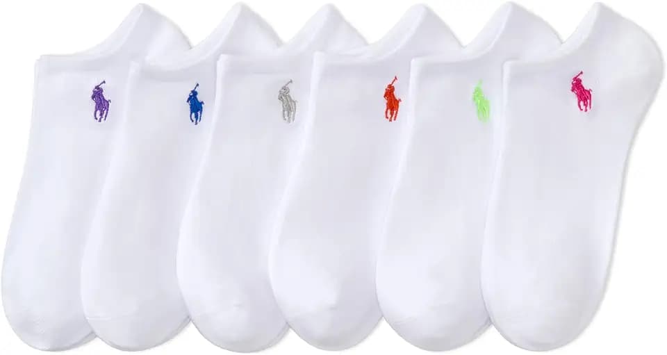 POLO RALPH LAUREN Women's Classic Sport Flat Knit Low-Cut Socks (6-Pack)