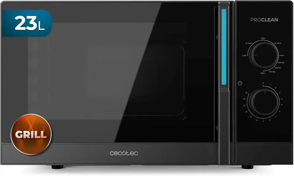 Cecotec Proclean 4120, Mechanische Mikrowelle mit Grill, 23L