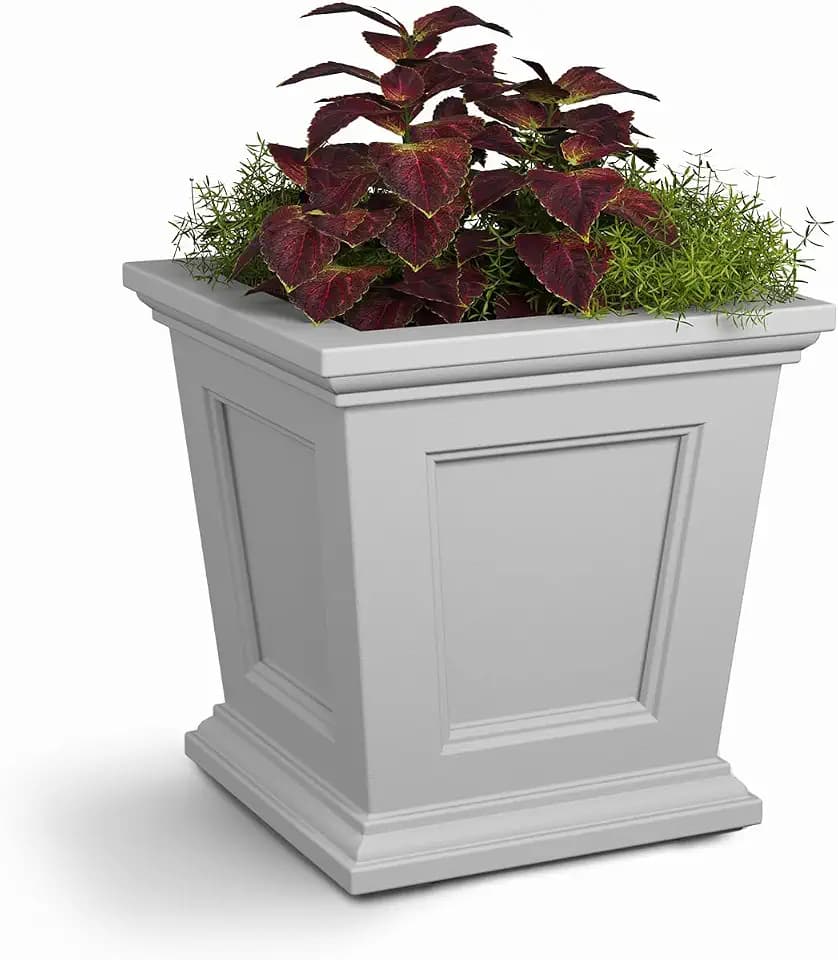 Mayne Fairfield 16in Self-Watering Square Planter, White