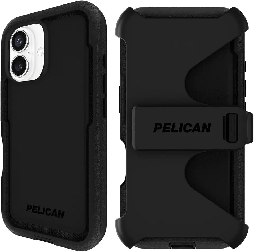 Pelican Voyager iPhone 16 Case - Rugged MagSafe Phone Case - Black