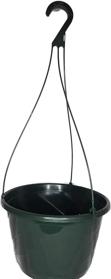 10" Diameter Contempo Swirl Hanging Basket, Green or White, by Landmark Plastics (5, greenq)