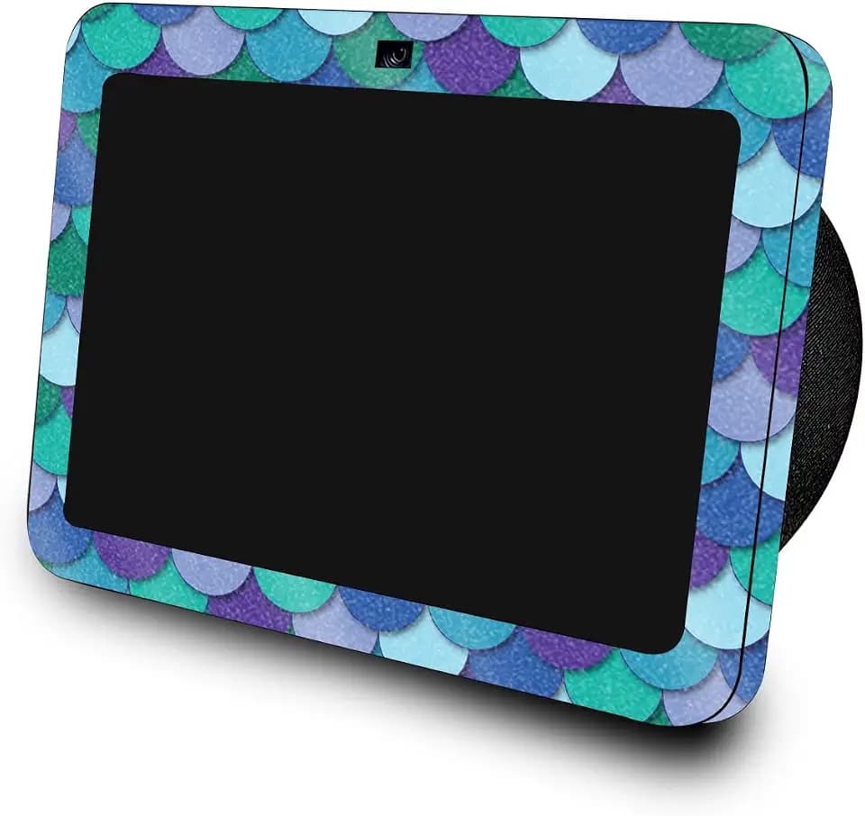 Glossy Glitter Skin Compatible with Amazon Echo Show 8 (3rd Gen, 2023) - Blue Scales - Premium 3M Vinyl Protective Wrap Decal Cover - Easy to Apply | Crafted in The USA by MightySkins