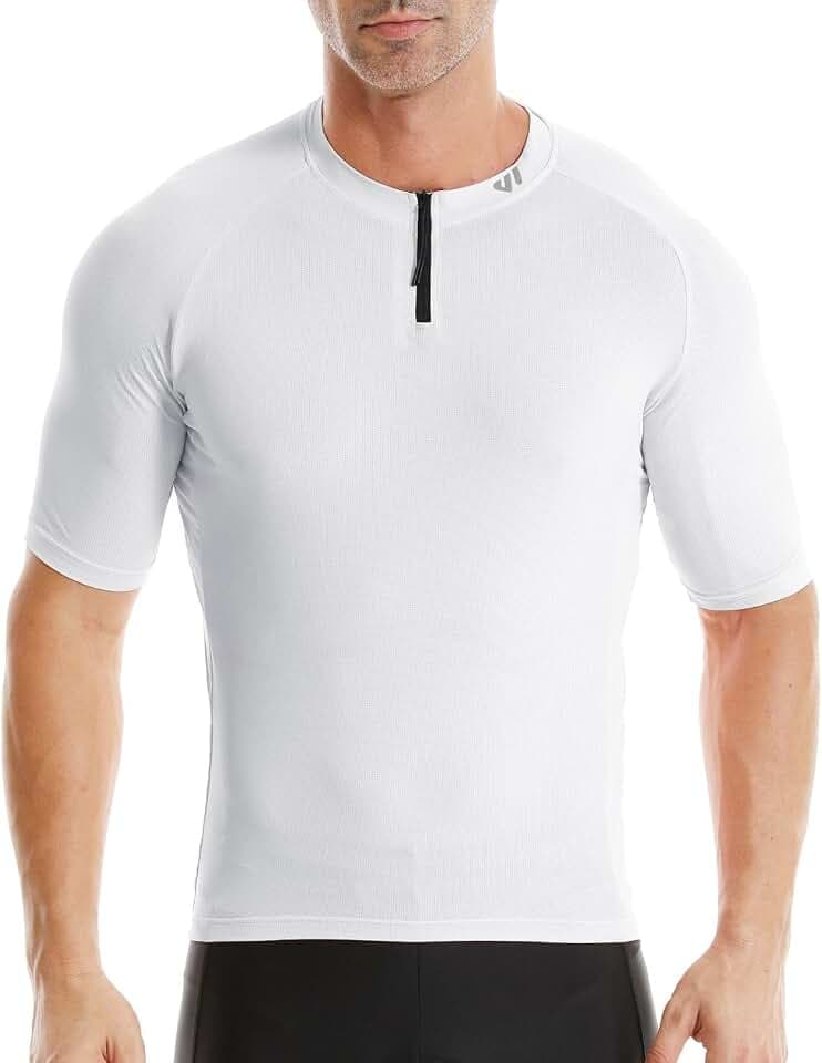 Wulibike Rennrad Trikot Herren Kurzarm, 1/4 Reißverschluss Fahrrad Shirt Mit 3+1 Rückentaschen Fahrradbekleidung