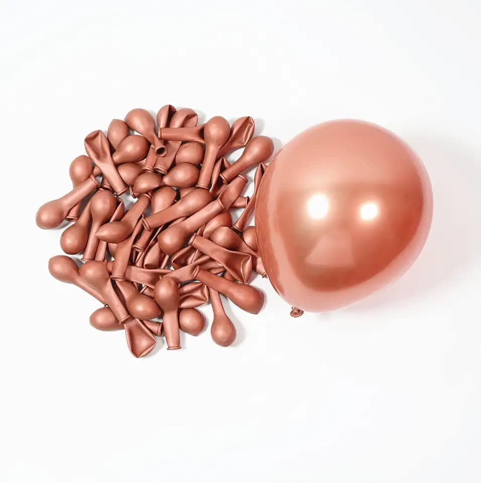 Metallic Rose Gold Balloons 5 Inch 100 Pack, JOGAMS Rose Gold Chrome Balloons for Birthday Party Wedding Baby Shower Festival Anniversary Decorations