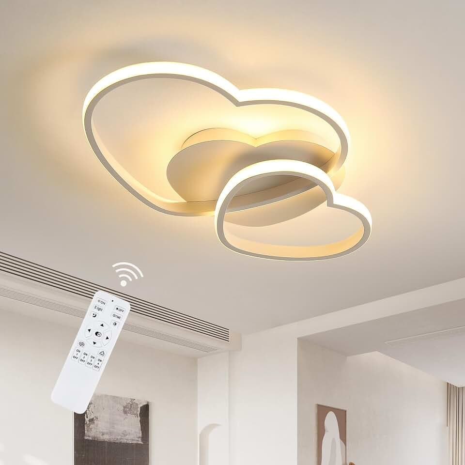 Riserva 64W LED Deckenleuchte Dimmbar, Herzform, 3000K-6500K, Weiß, 50cm