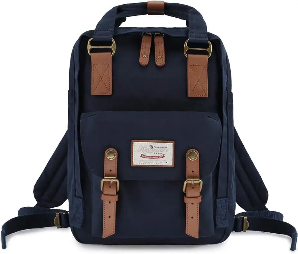 Himawari Backpack/Travel Backpack for Women 14.9" College Vintage Waterproof Bag ， Work Backpack for 14inch Laptop (HIM-28#Dark blue)
