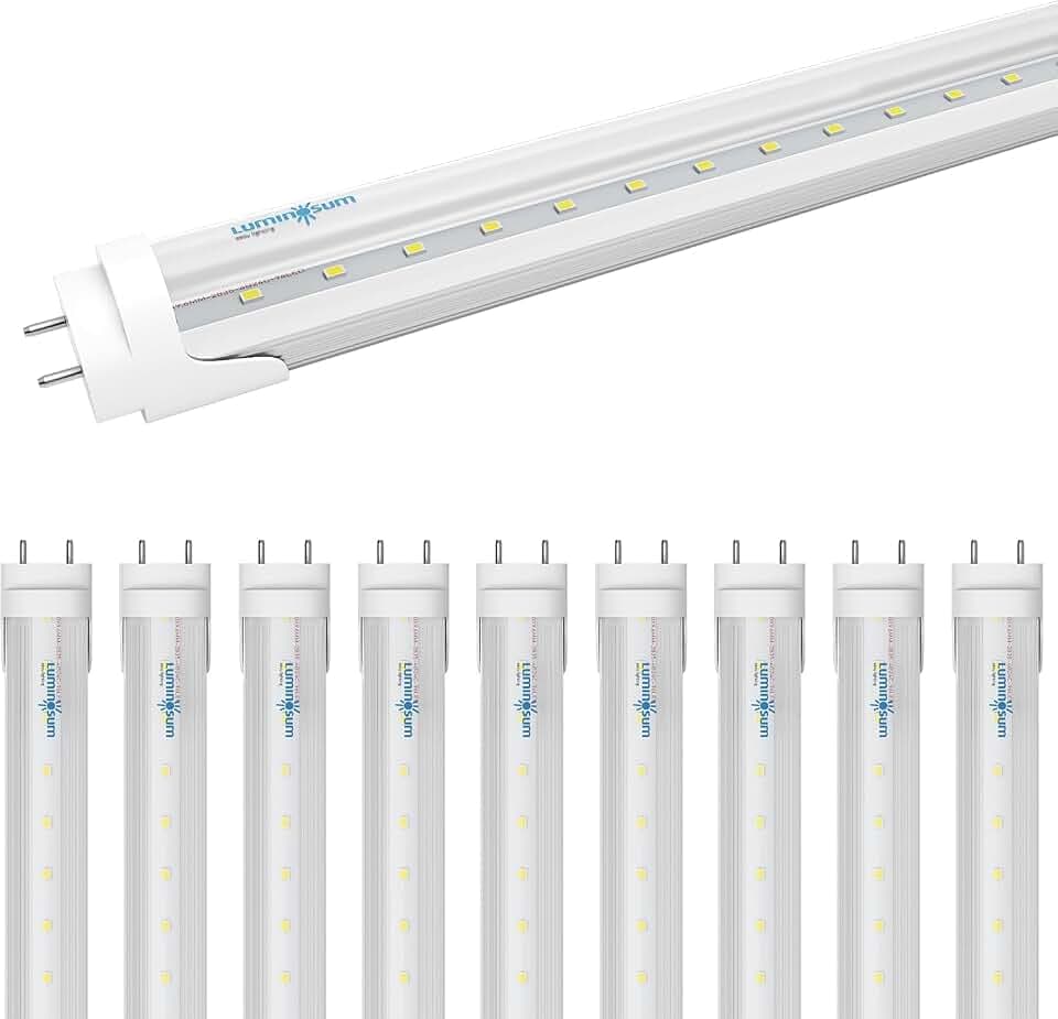 T8 LED Tube Light Bulbs 4 Foot 20W, ETL Listed, 4000K 10 Pack