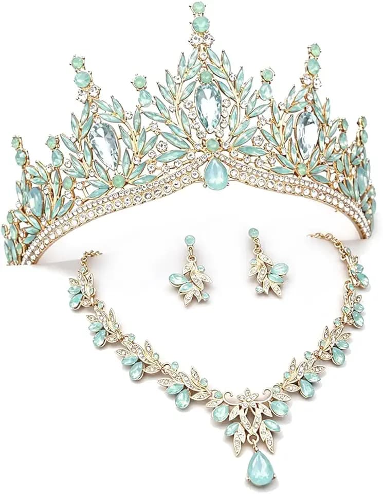 Large Tiara Crown Matching Jewelry Sets for Women