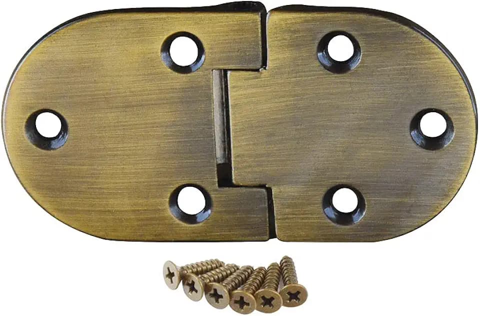 Baltimore Hardware Butler Tray Hinge in Brushed Antique Brass Finish – Includes Six Mounting Screws for Secure Installation, Durable and Stylish Folding Hinge for Home Decor