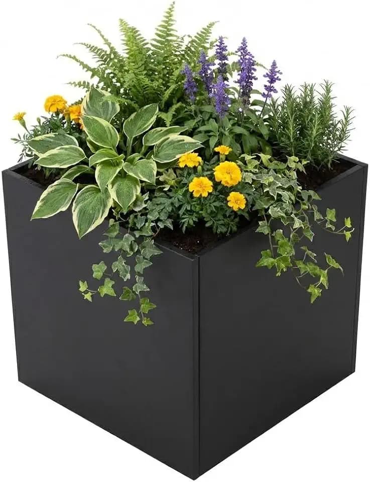 Metal Planter Box 26x26x26 Inch, Heavy Duty Large Garden Box, Patio, Yard