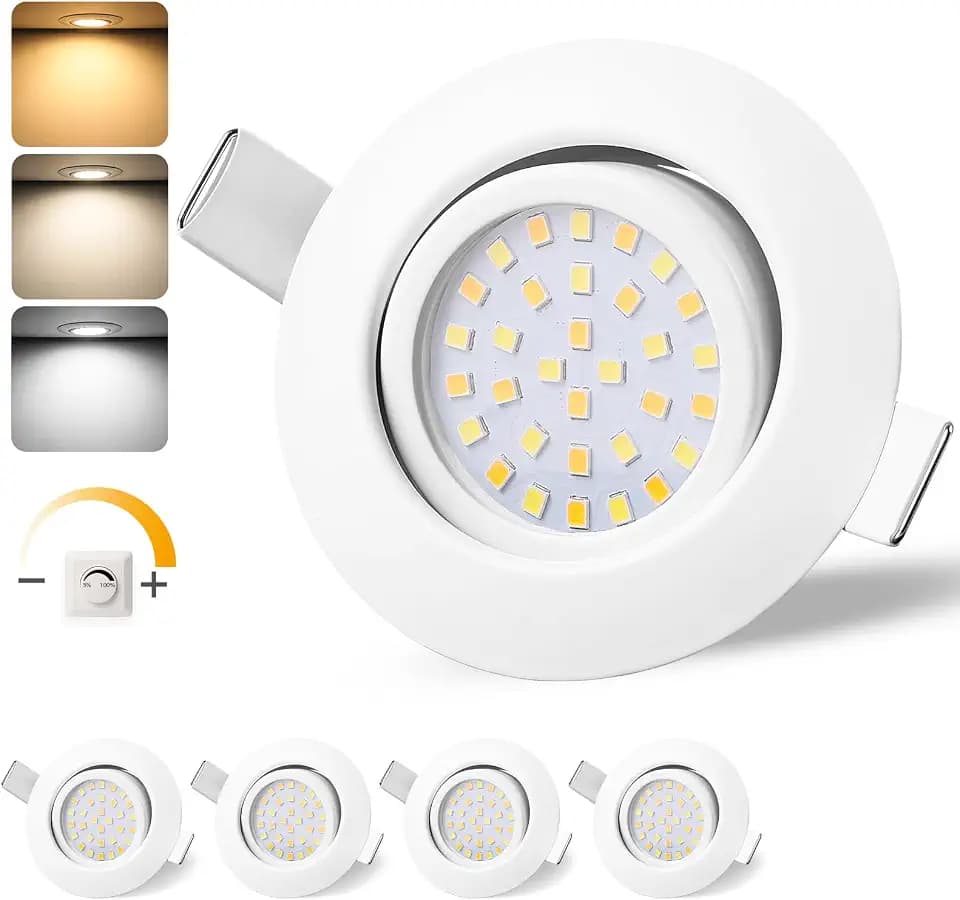 GeyouLux LED Einbaustrahler 230V IP44, 65-75mm EinbauØ Dimmbar Deckenspots