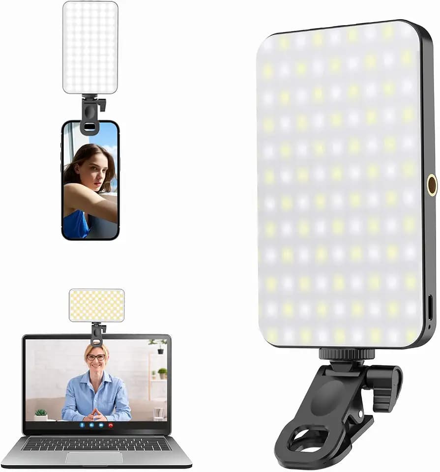 Handy Licht iPhone Selfie Licht: 5000 mAh Wiederaufladbare Telefonfülllichter, Ringlicht für Kamerabild, Make-up-Foto, Videokonferenzen, Laptop-Nutzung, Zoom-Meetings, TikTok, Vlog-Fotografie