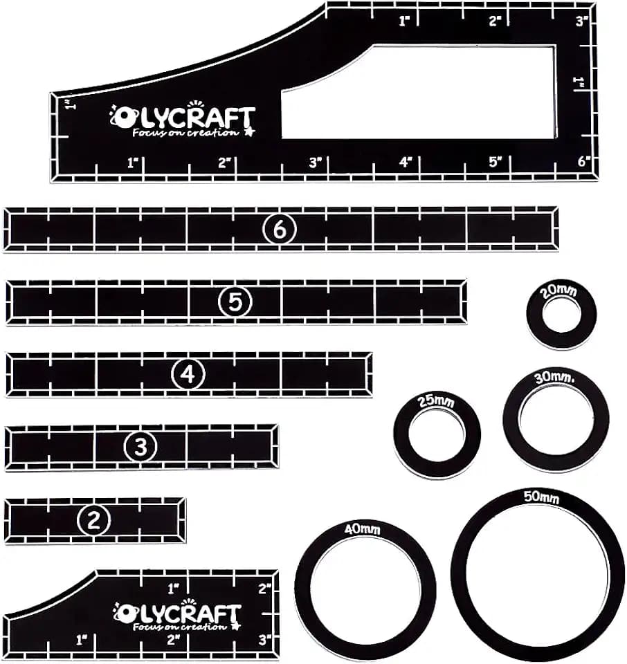 OLYCRAFT 1 Set(12pcs) Objective Point Markers Acrylic Ruler Objective Makers Set Round Objective Marker Gaming Accessory War Games Measuring Ruler for Tabletop Wargames Templates Set- 12 Sizes