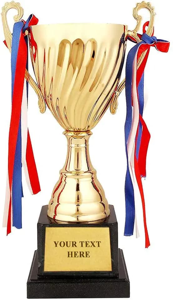 Trophy Cup - Large Trophy,Gold Award for Sports,Tournaments,Competitions,Soccer Football League Match Trophy,Other Teamwork Award