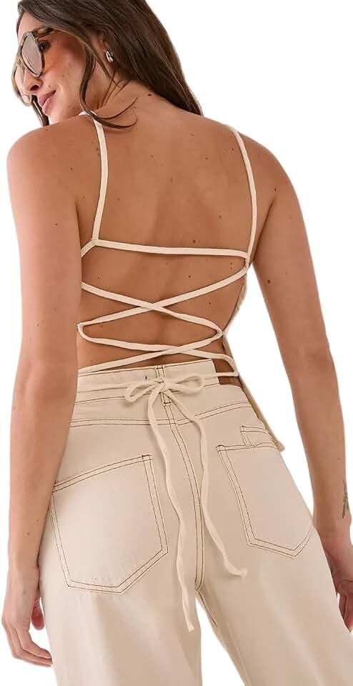 Nasty Gal Women's Strap Back Denim Top