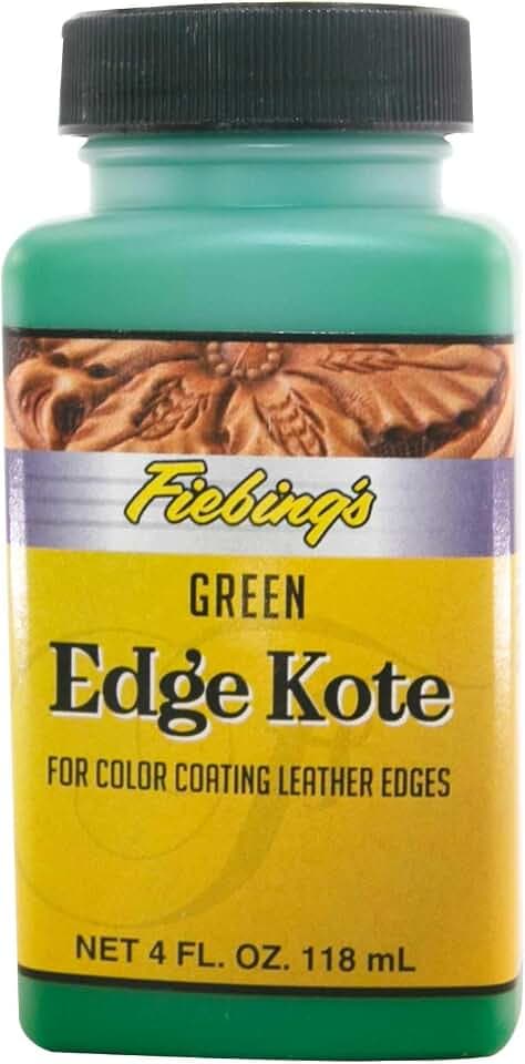 Fiebing's Edge Kote (118ml, Grün) - Lederkantenfarbe für Schuhe, Möbel, Taschen, Sofas, Gürtel - Flexible, wasserabweisende, halbglänzende Farbbeschichtung zum Schutz natürlicher Kanten