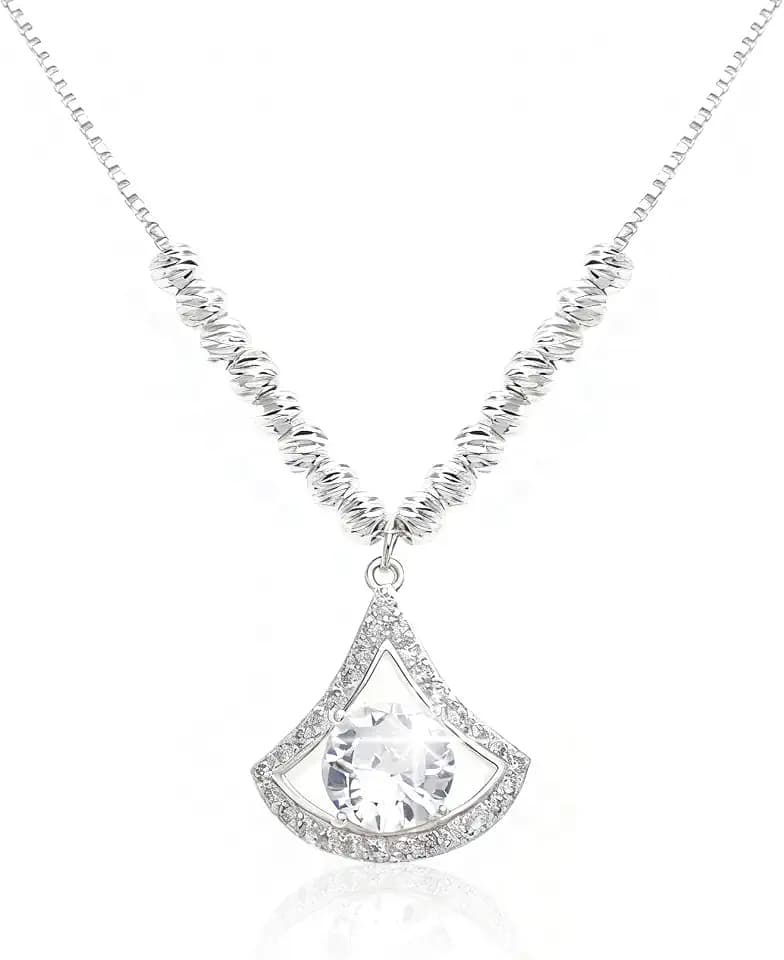 Sonateomber Dainty Chain Simple Pendant Necklace for Women, Cute Statement Rhinestone Single Dangle Necklaces Thanksgiving Christmas Jewelry Gift