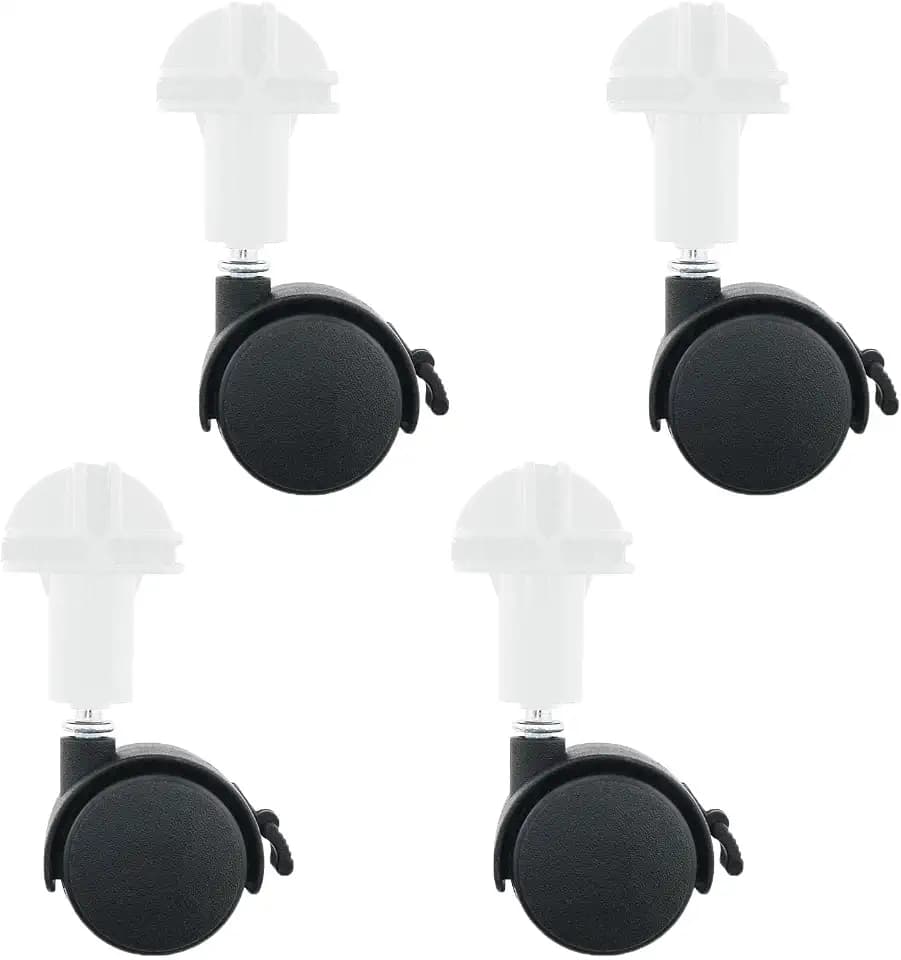 4PCS Cube Wardrobe Storage Bin Connectors Pet Cage Swivel Wheel Accessories High Leg Snap-On Casters White Snap On Base with Black Wheels 3.94x1.57 inch For Mesh Chicken Cages Rabbits