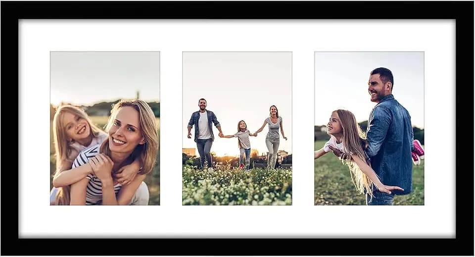 Americanflat 5x7 Collage Picture Frame - Fits 3 - Engineered Wood - Black