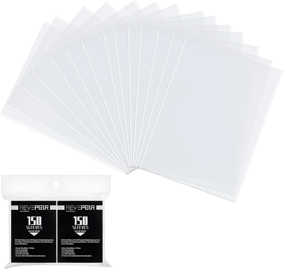 Penny Sleeves 300 Stück Kartenhüllen, Card Sleeves Hohe Transparenz, Hochwertiges Polypropylen, Standardgröße, Perfekt für Verschiedene Sammelkarten, 66 * 91mm