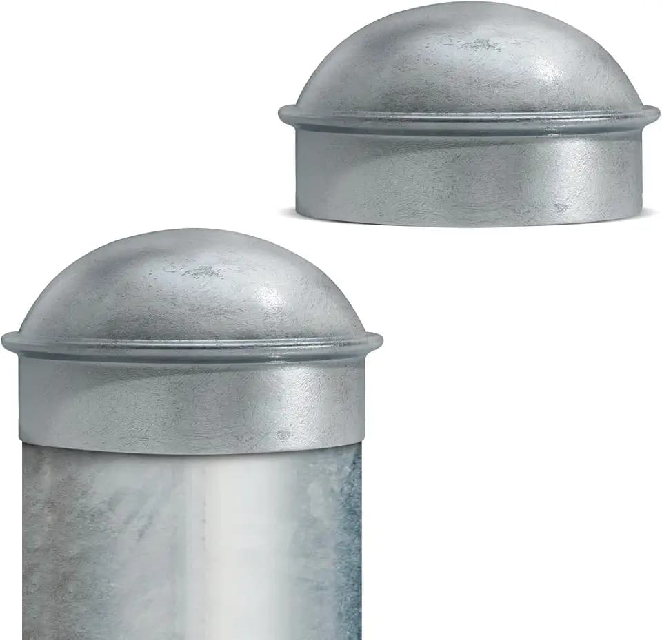 VIVIDA 4" Chain Link Post Caps, Galvanized Fence Post Caps, 2 PCS