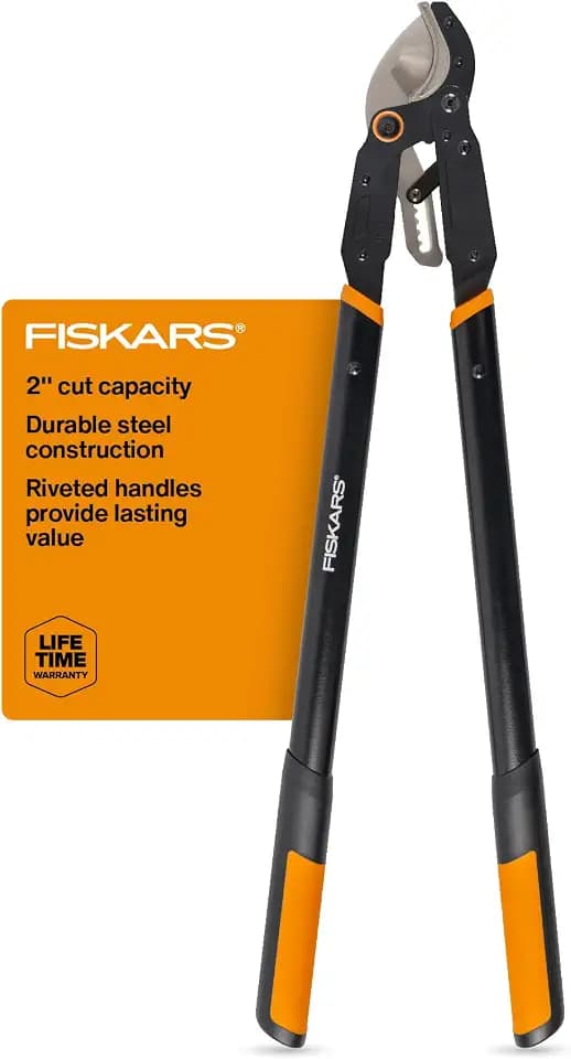 Fiskars 32" Ratchet Drive Garden Anvil Loppers, 2" Cut Capacity