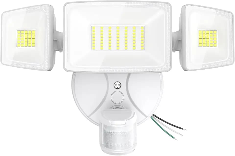 Onforu 75W LED Flood Light Motion Sensor Outdoor, 7000lm Dusk to Dawn Flood Light, Security Light with Three Head, IP65 Waterproof Exterior Floodlight, 6500k Wall Light for Entryway Stairs Yard Garage