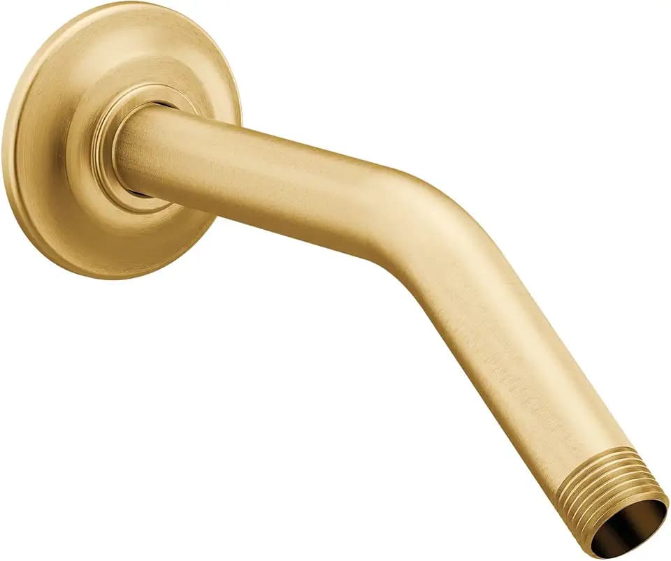 Moen Brushed Gold Standard Shower Arm with Matching Flange Included, 8-Inch, S122BG