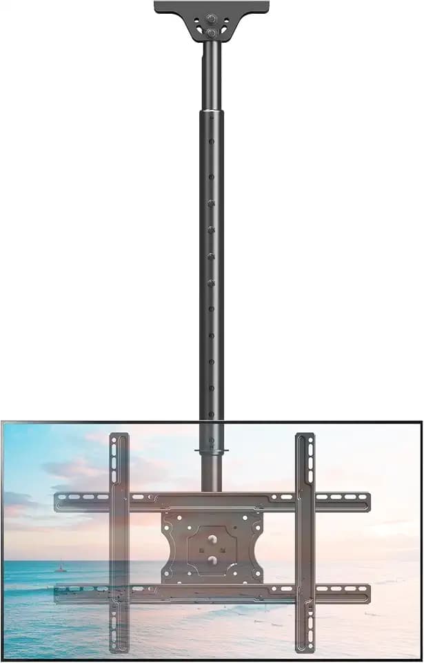 Ceiling TV Mount for 37"-75" TVs, 360° Swivel, 57" Height Adjustable