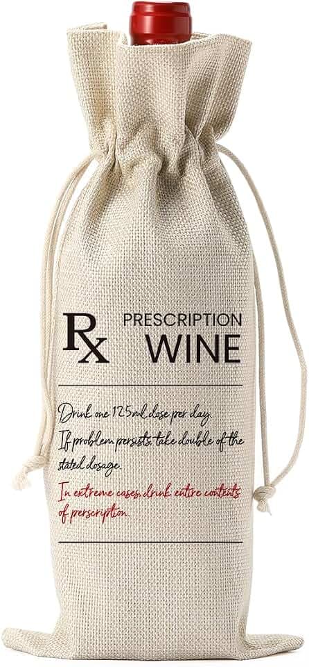 Funny Pharmacist RX Wine Bag Humor Retirement Appreciation Graduation Gifts