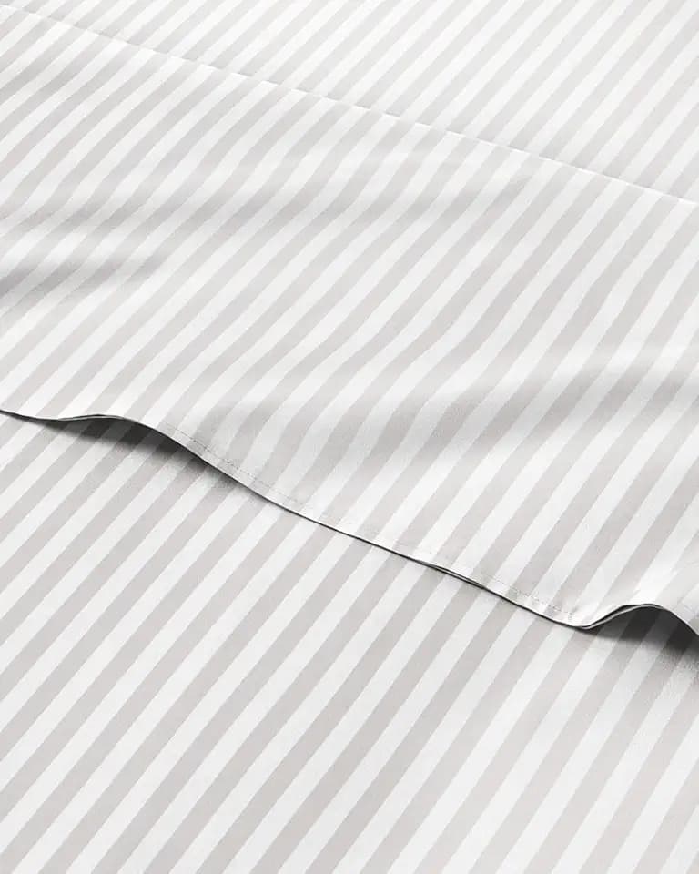 Queen 4 Piece Striped Sheet Set - Breathable & Cooling - Metro Pinstripe