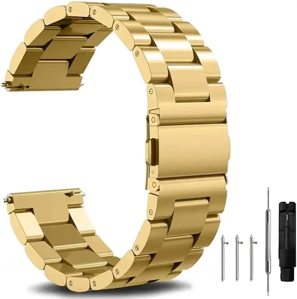Nxiamy Quick Release Stainless Steel Watch Band Metal Matte brushed Watch Strap 16mm 18mm 20mm 22mm 24mm Smartwatch Replacement Band Men Women