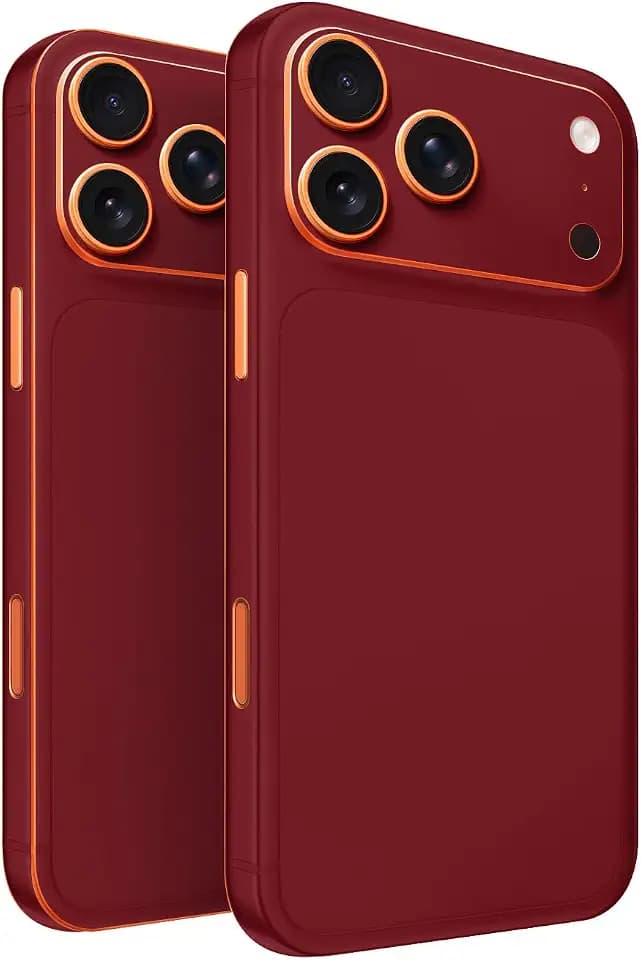 2 Pack of Phone Skins for Apple iPhone 17 Pro Max - Solid Burgundy| Protective Vinyl Covers | Matte Finish | Made in The USA by MightySkins