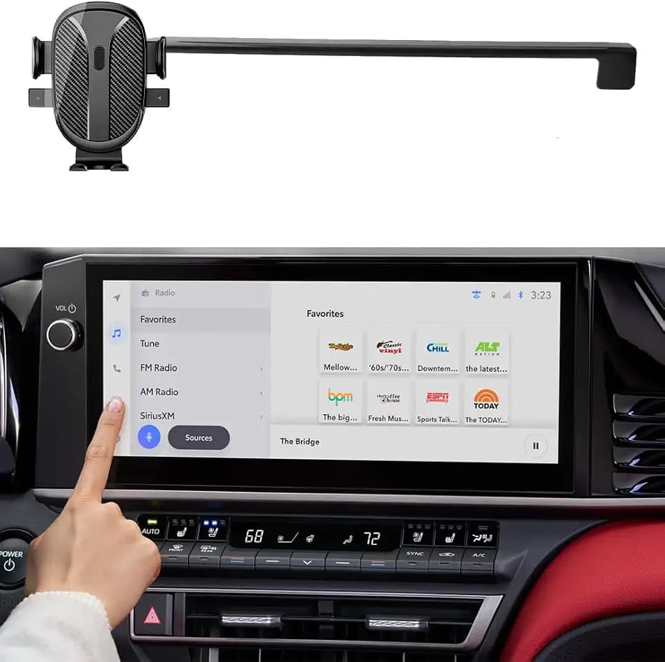 Phone Holder Mount for Toyota Camry Accessories 2025 2026 Navigation Screen Car Cell Phone Mount for Toyota Camry XLE XSE Smartphones Interior 360 Degree Rotation(with 12.3-Inch Screen)
