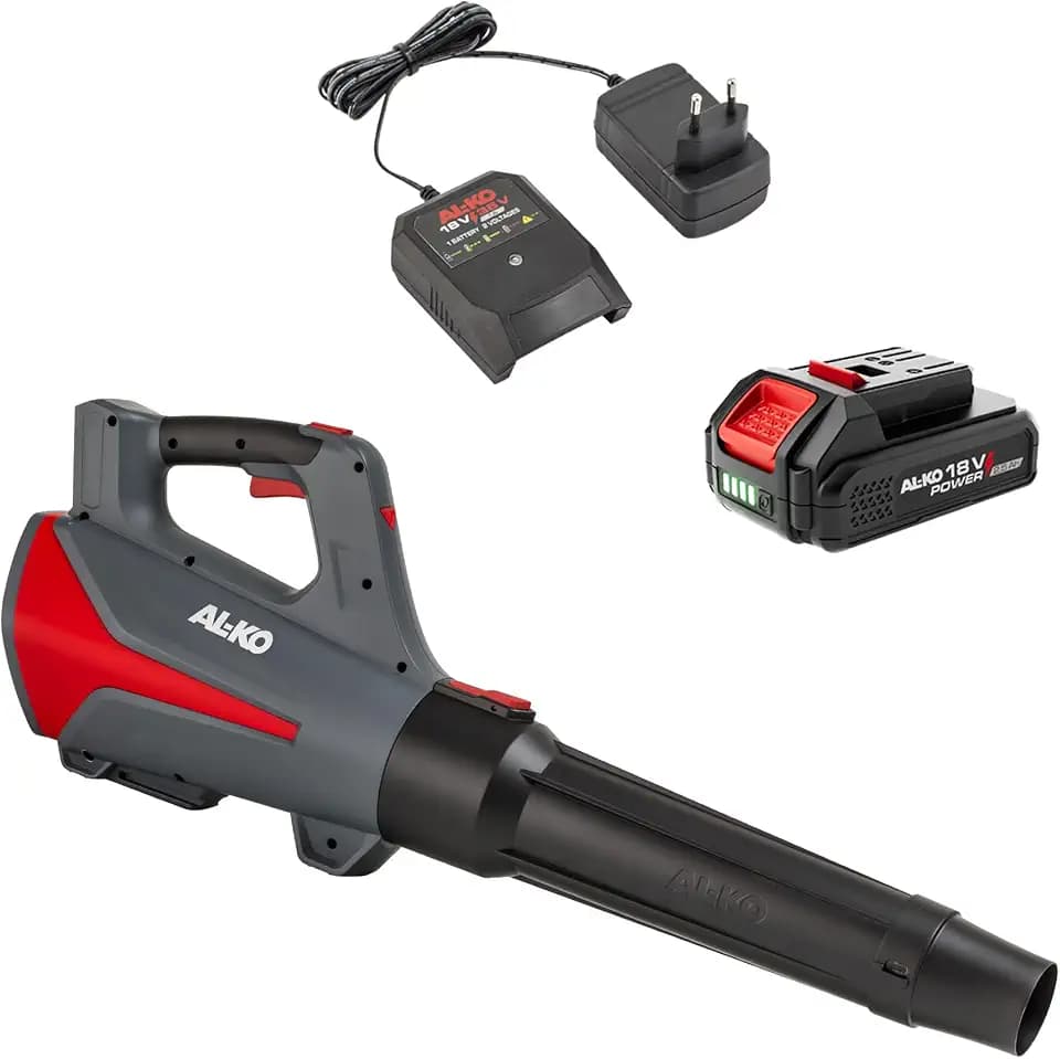AL-KO Akku-Laubbläser LBD 1880, 520 m³/h Volumenstrom, 130 km/h Luftgeschwindigkeit, mit Power-Modus, inkl. 2,5 Ah Li-Ion 18 V / 36 V Akku und Ladegerät, schwarz, grau, rot