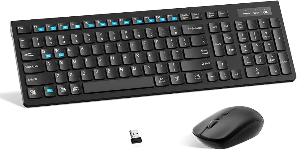 Wireless Keyboard and Mouse Combo Silent for Office and Home(Black)