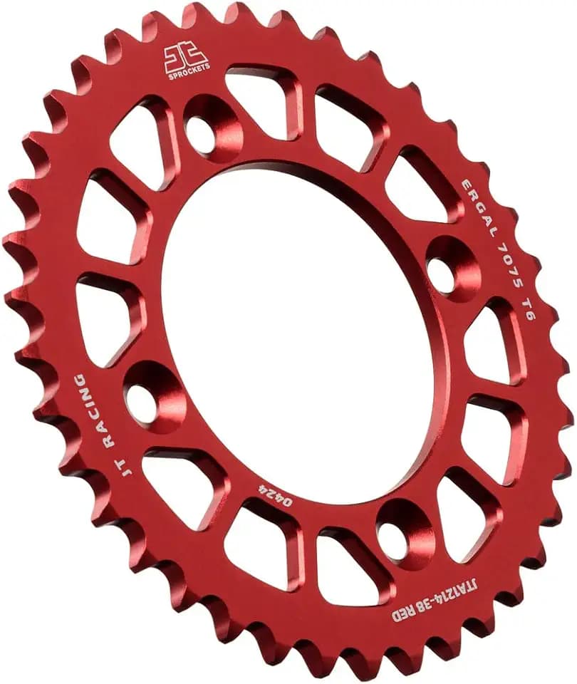 JT Sprockets JTA1214.38RED 38 Tooth Red Racelite Anodized Aluminum 7075 T6 Rear Sprocket