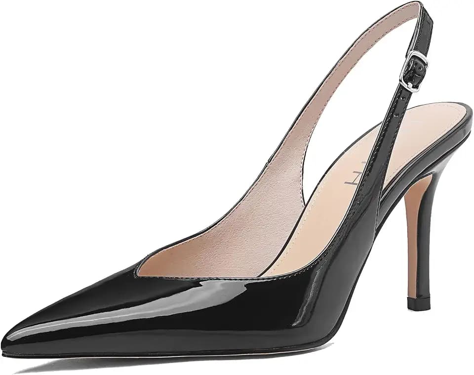 Slingback Heels for Women Pointed Toe Stiletto Pumps High Heel Dress 3.46in
