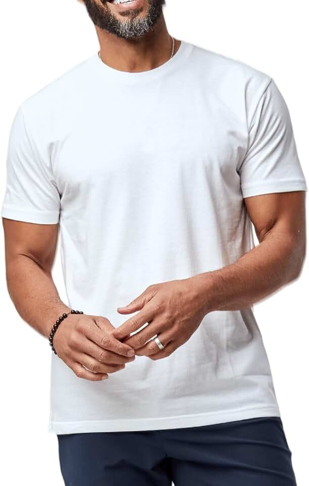 Fresh Clean Threads Men's Crew Neck T-Shirts – Short Sleeve, Fitted Style, Soft Cotton-Poly Blend, Tag-Free Comfort